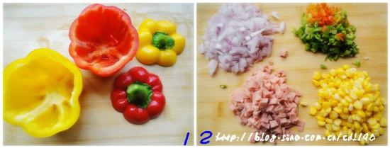 柿子椒焗飯的做法 步骤1