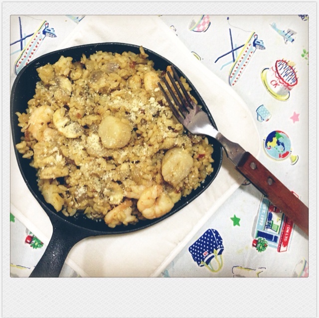 洋蔥蘑菇海鮮燴飯的做法 步骤1