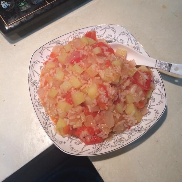 洋蔥土豆番茄燴飯的做法 步骤7