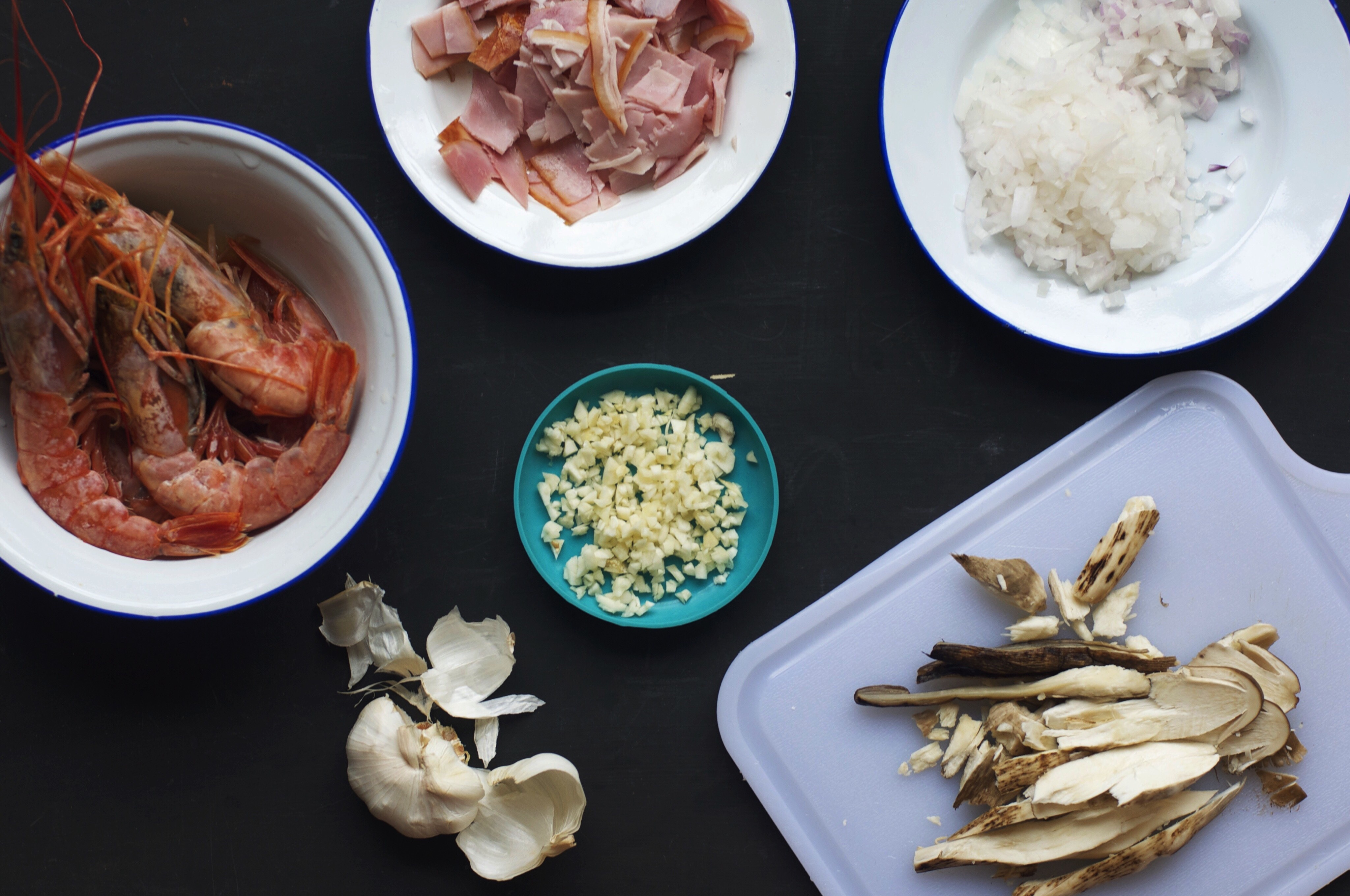 【山姆廚房】雞縱菌阿根廷紅蝦燴飯的做法 步骤1