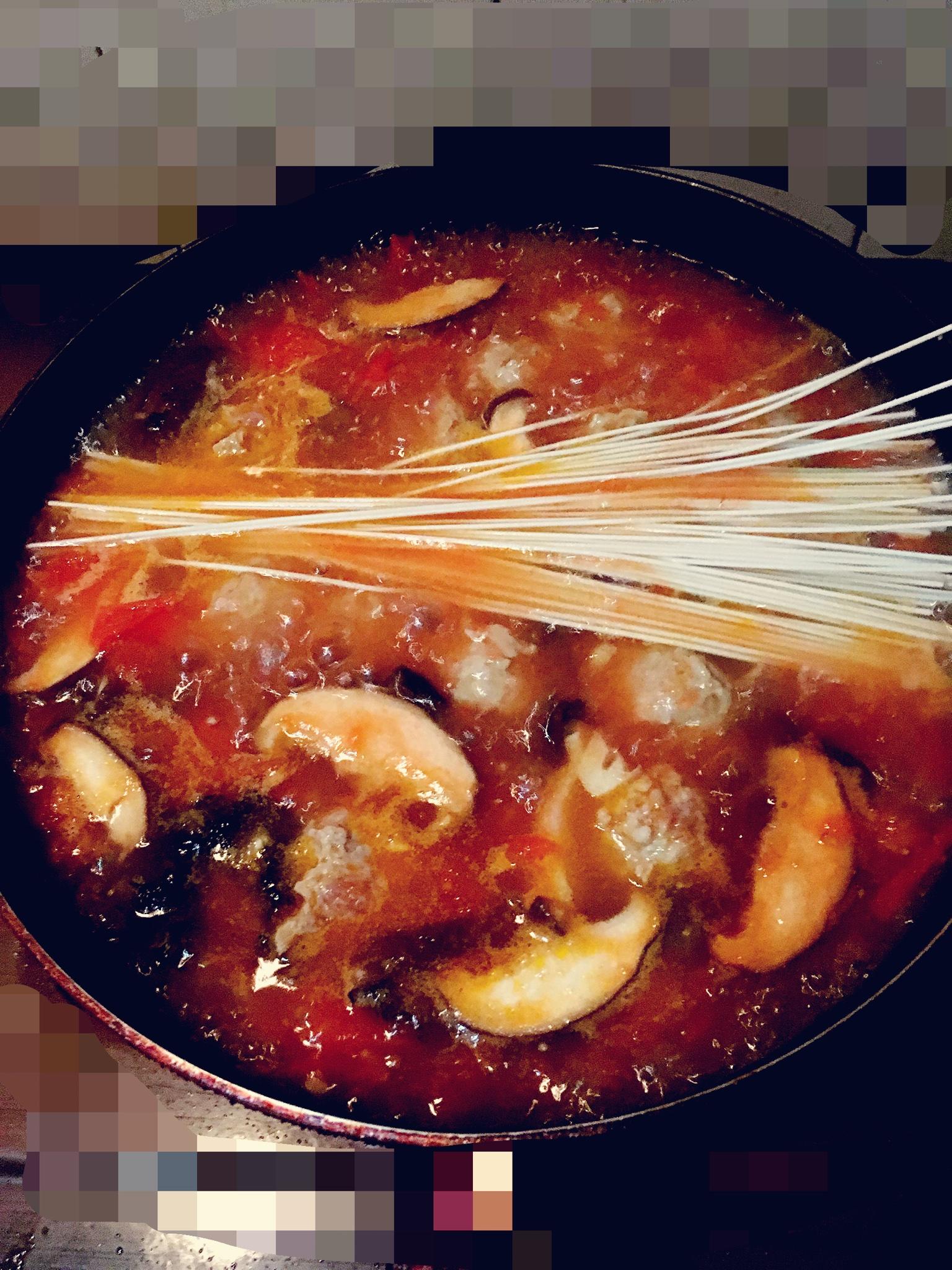 番茄肉丸湯麪的做法 步骤12