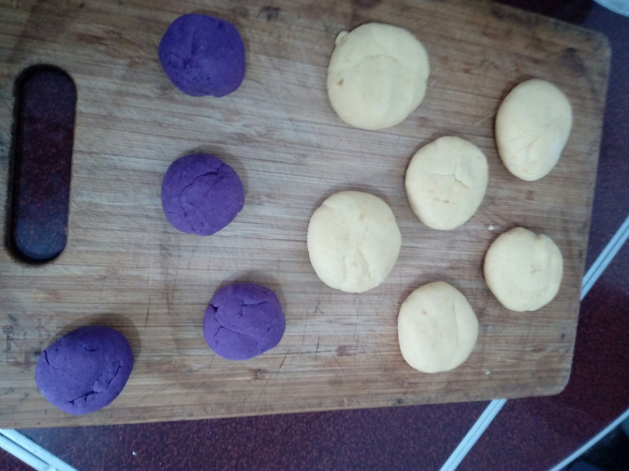 紅薯紫薯餅的做法 步骤3