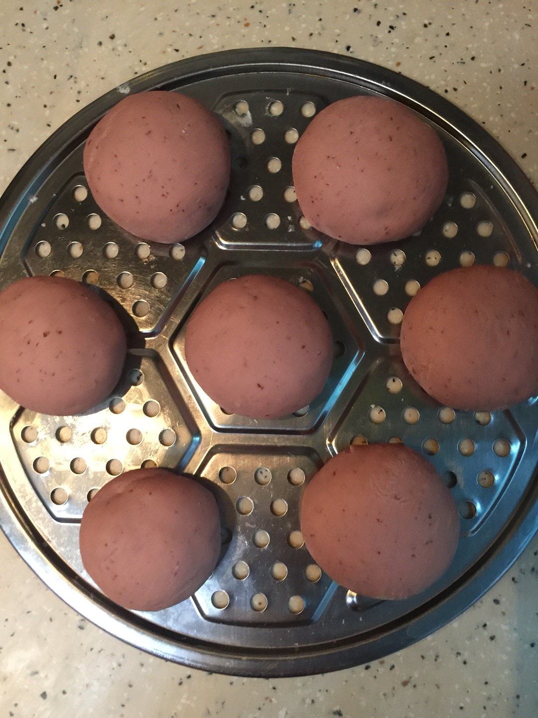 麪包機版紫薯紅棗核桃營養饅頭的做法 步骤7