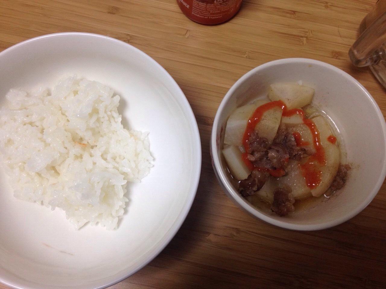【電飯煲一人食】牛筋蘿蔔+米飯的做法 步骤6