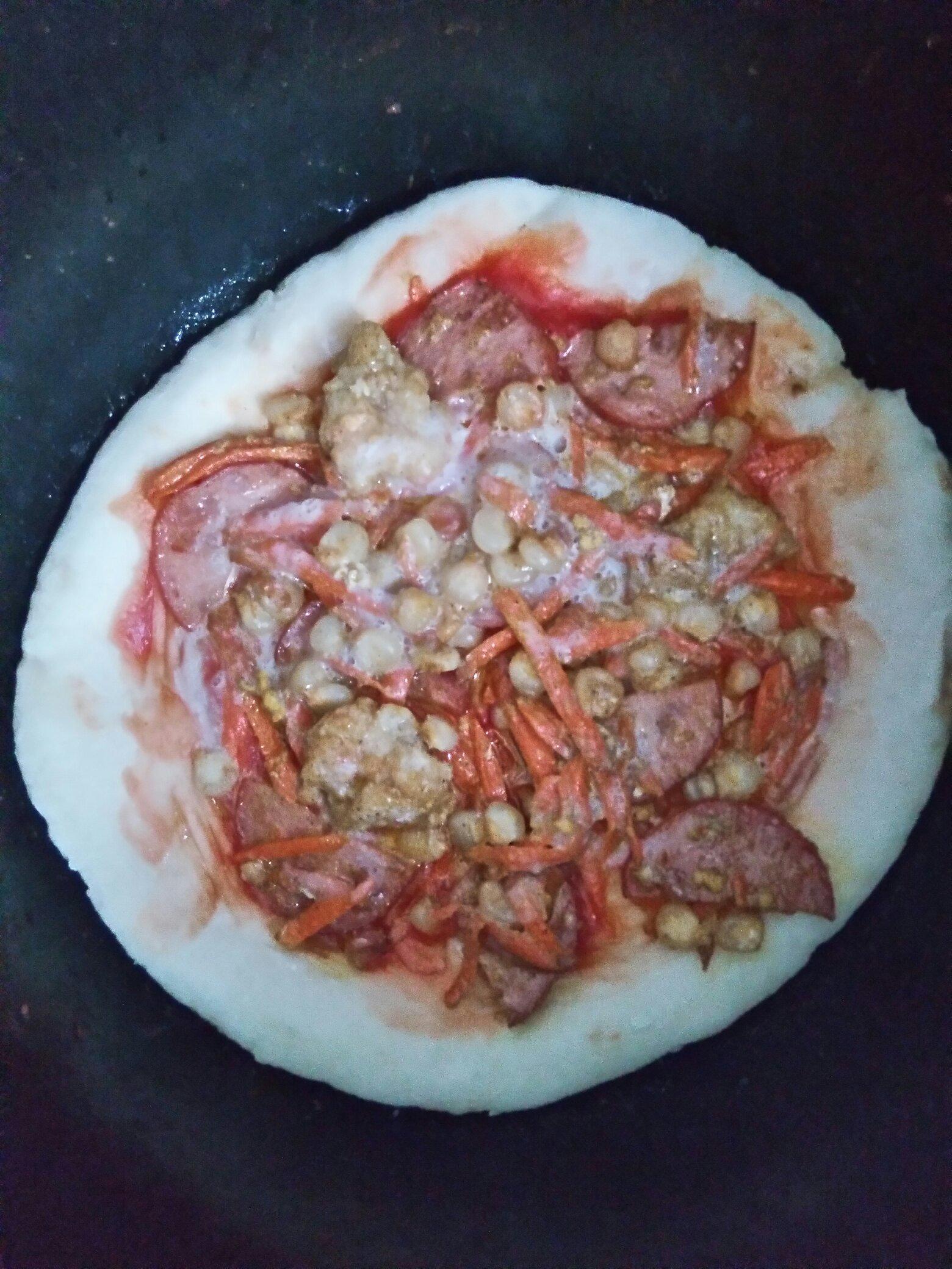 電飯煲披薩（自制零脂肪芝士）的做法 步骤3