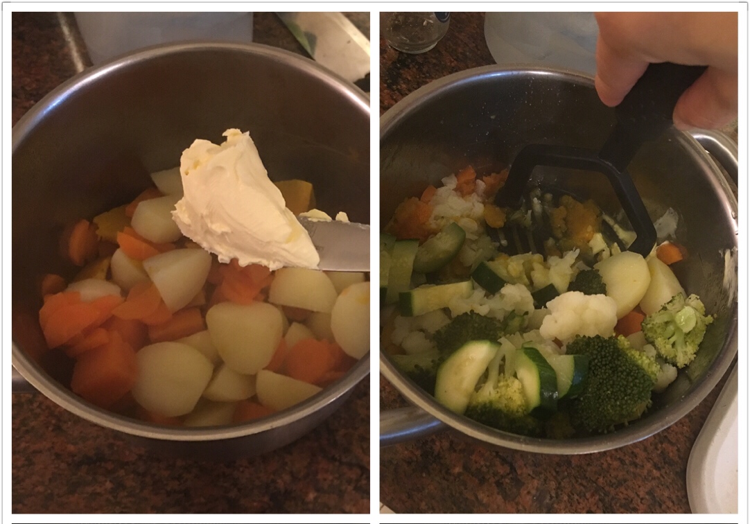 Vegan全素蔬菜土豆泥+賽培根（杏鮑菇） 好看好吃有營養的做法 步骤3