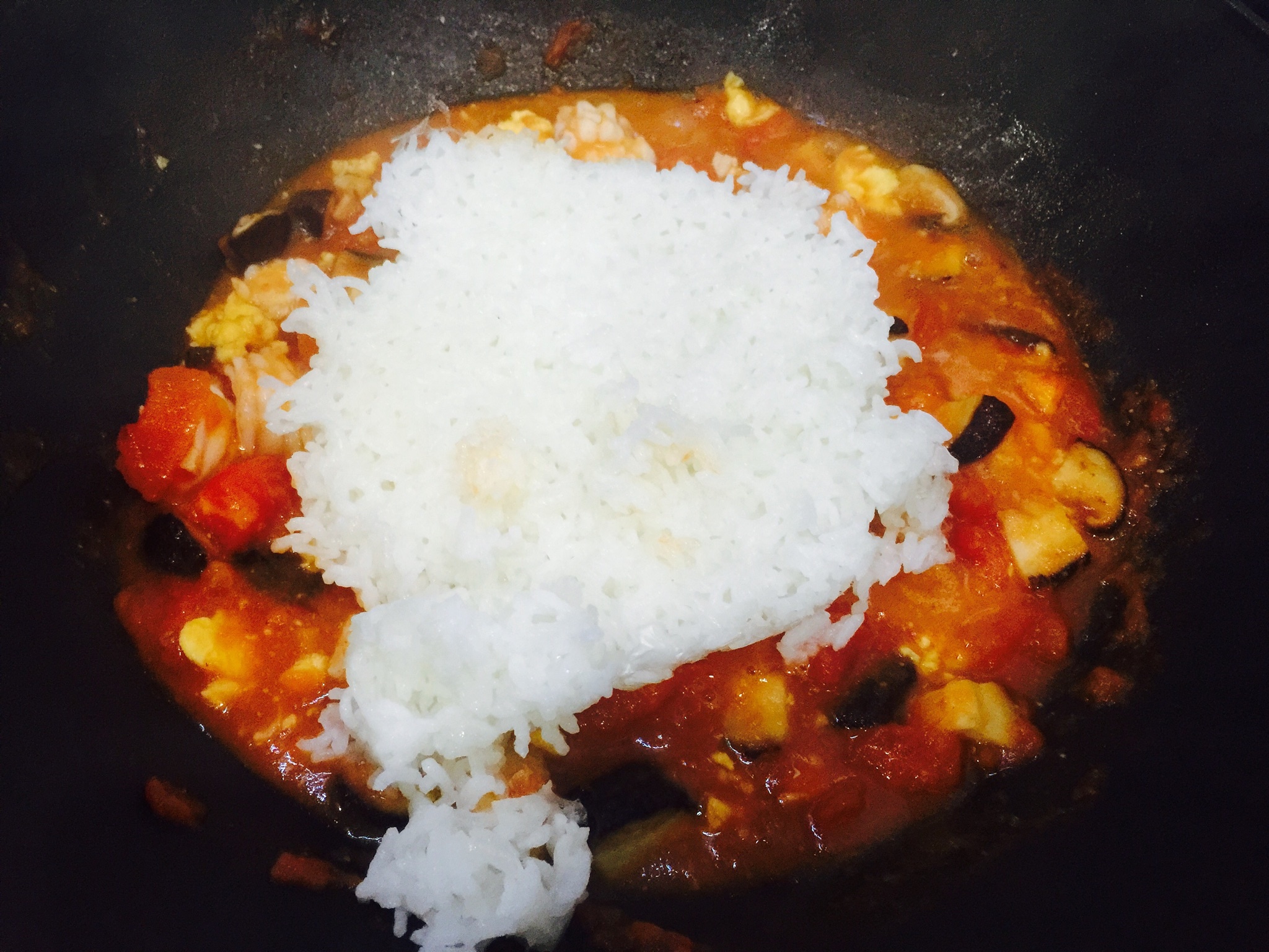 海蝦番茄雞蛋冬菇燴飯—簡易快手營養晚餐的做法 步骤8