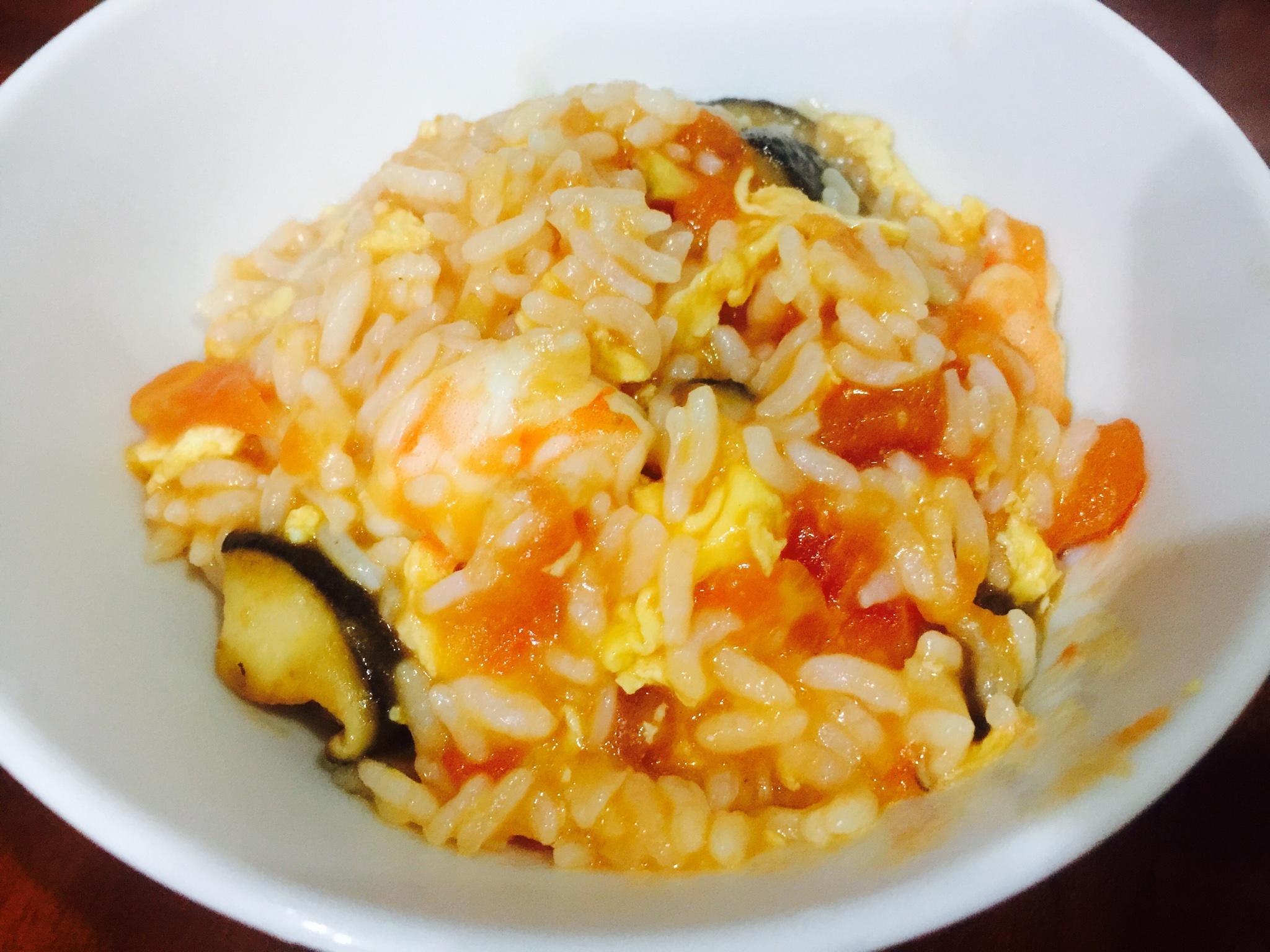 海蝦番茄雞蛋冬菇燴飯—簡易快手營養晚餐的做法 步骤9