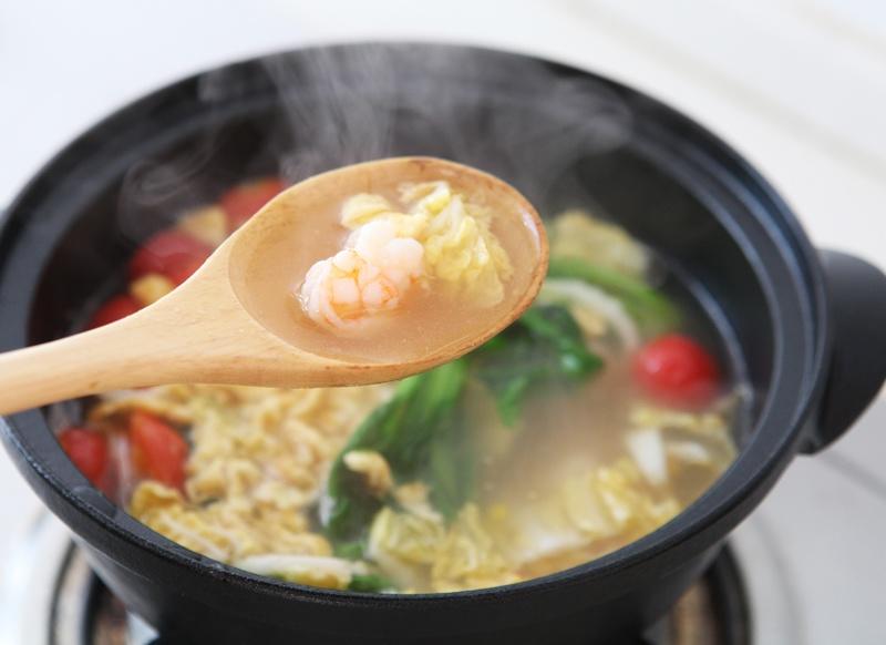 煎蛋白蝦仁湯的做法 步骤8