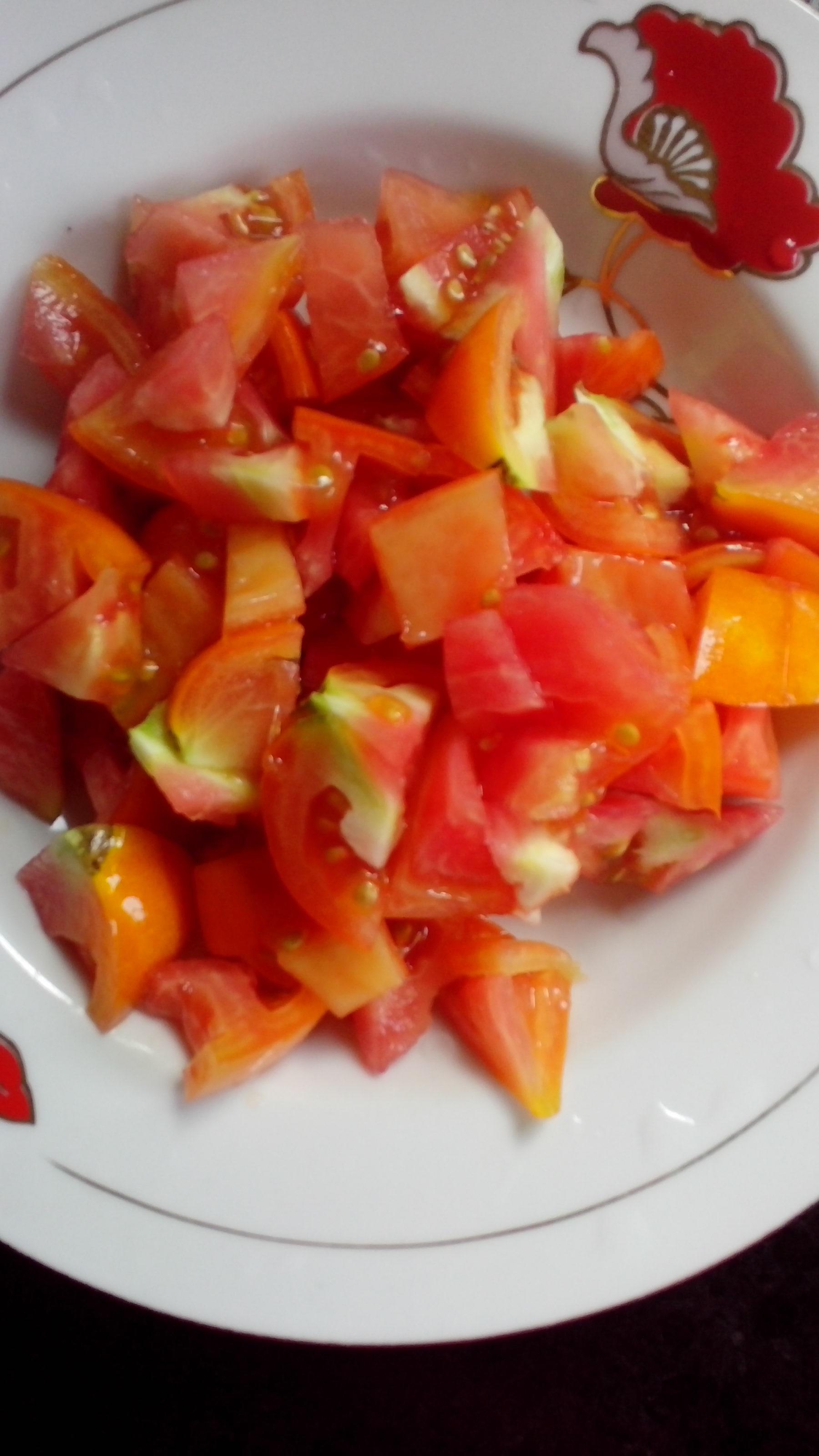 西紅柿炒豆渣的做法 步骤2