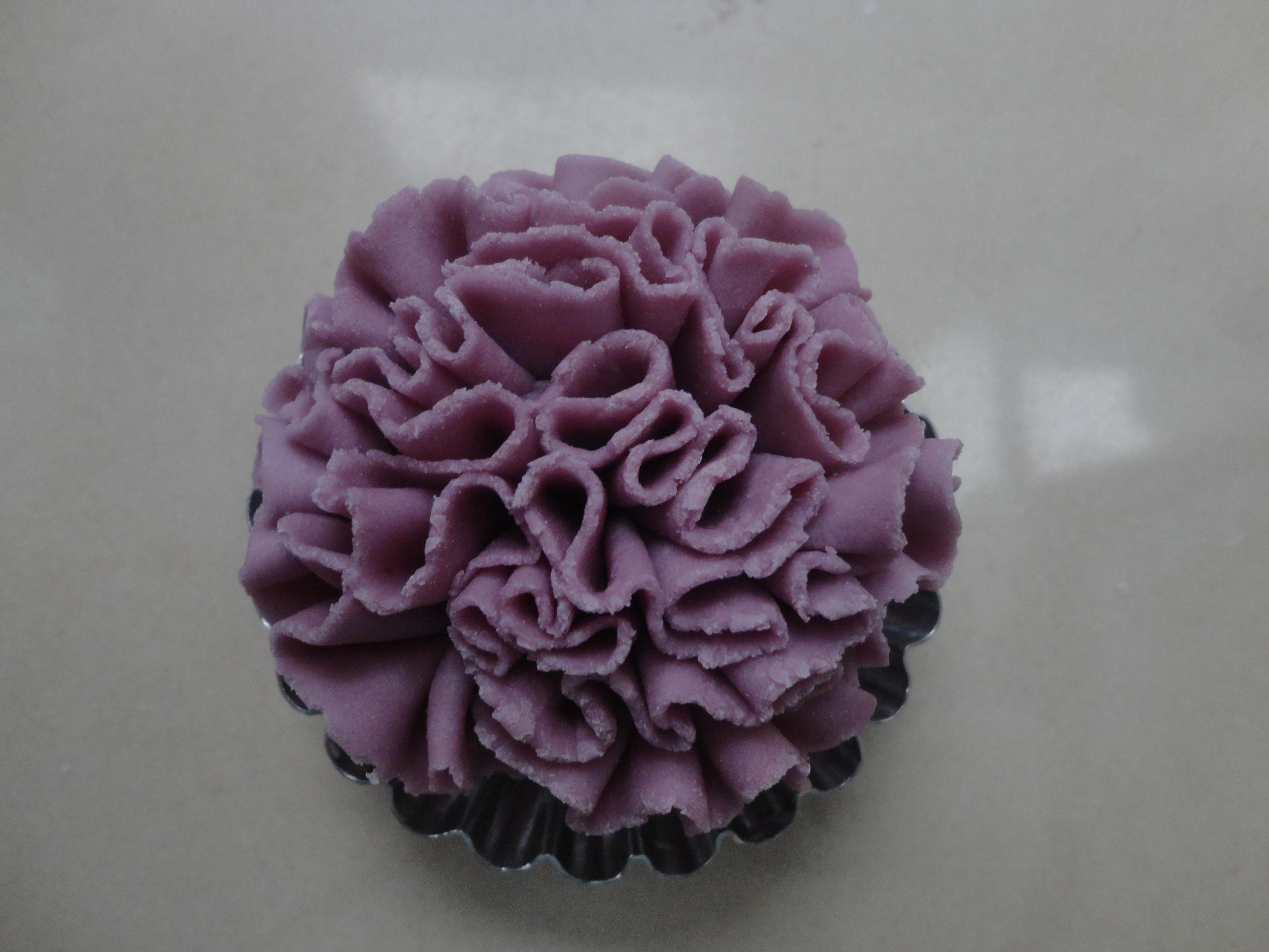 麪粉手工之紫薯花的做法 步骤6