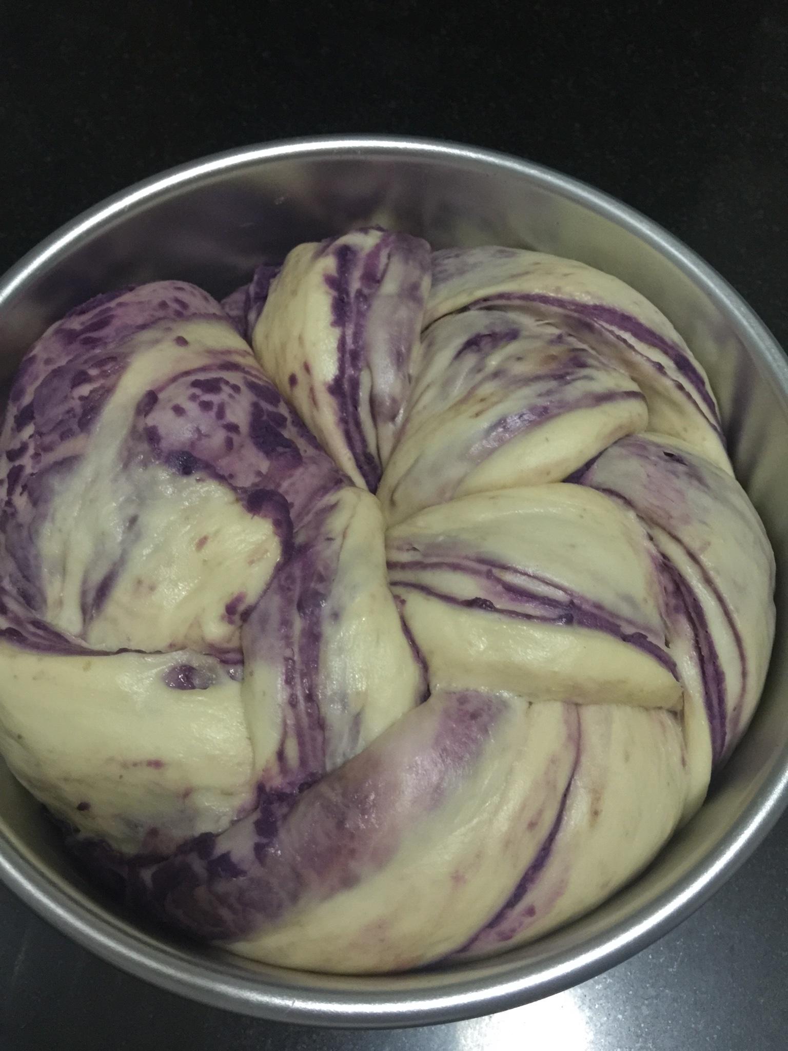 入門級不用揉出膜的手撕紫薯麪包無黃油版的做法 步骤12
