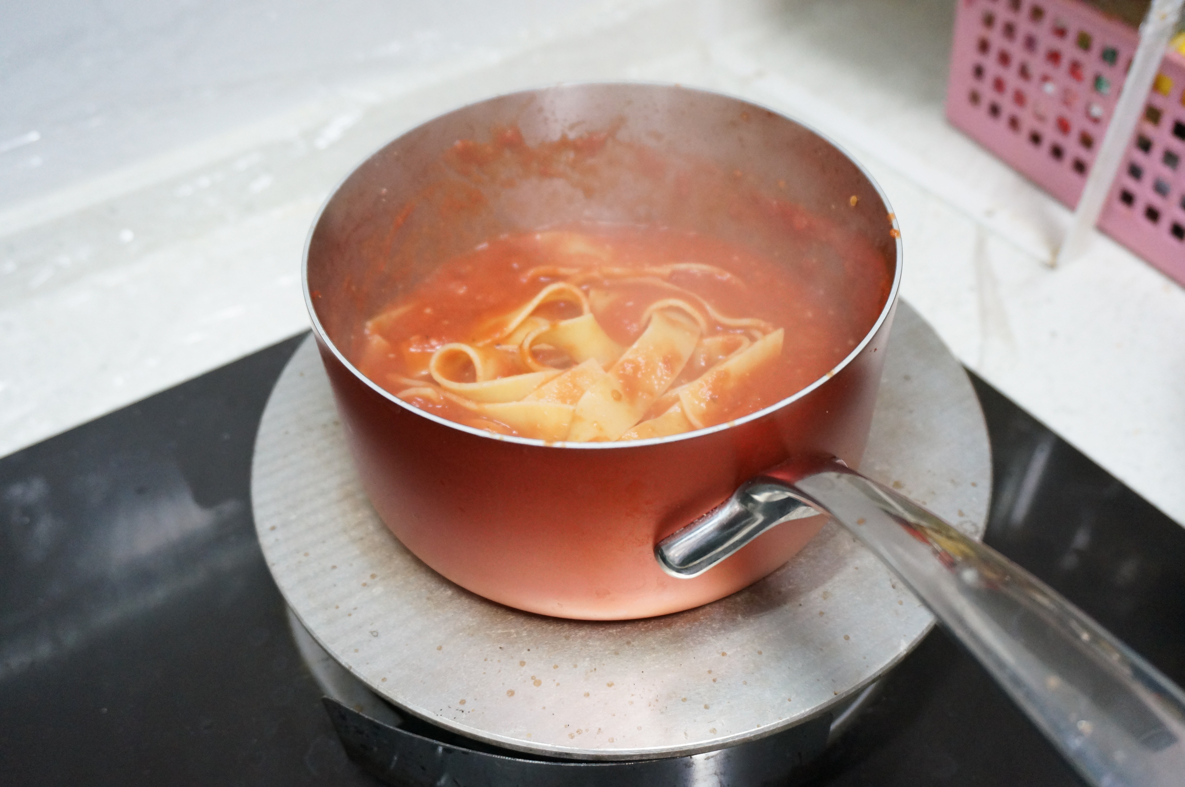 茄汁意麪配嫩煎帶子的做法 步骤6
