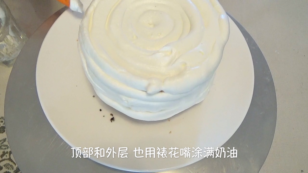 黑芝麻 戚風奶油蛋糕（視訊菜譜）的做法 步骤23