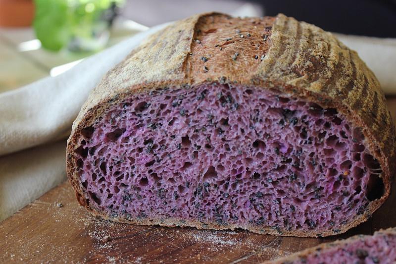 紫薯黑芝麻天然酵種歐包的做法 步骤18