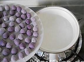 酒釀紫薯珍珠圓子的做法 步骤9