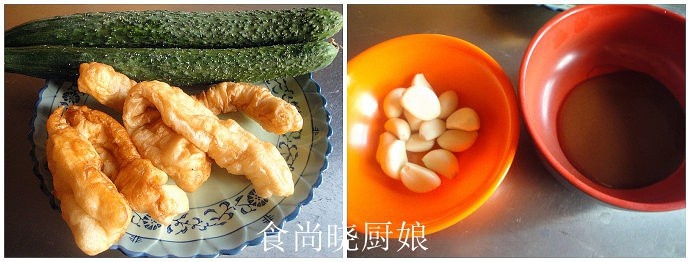麻汁油條拌黃瓜的做法 步骤1
