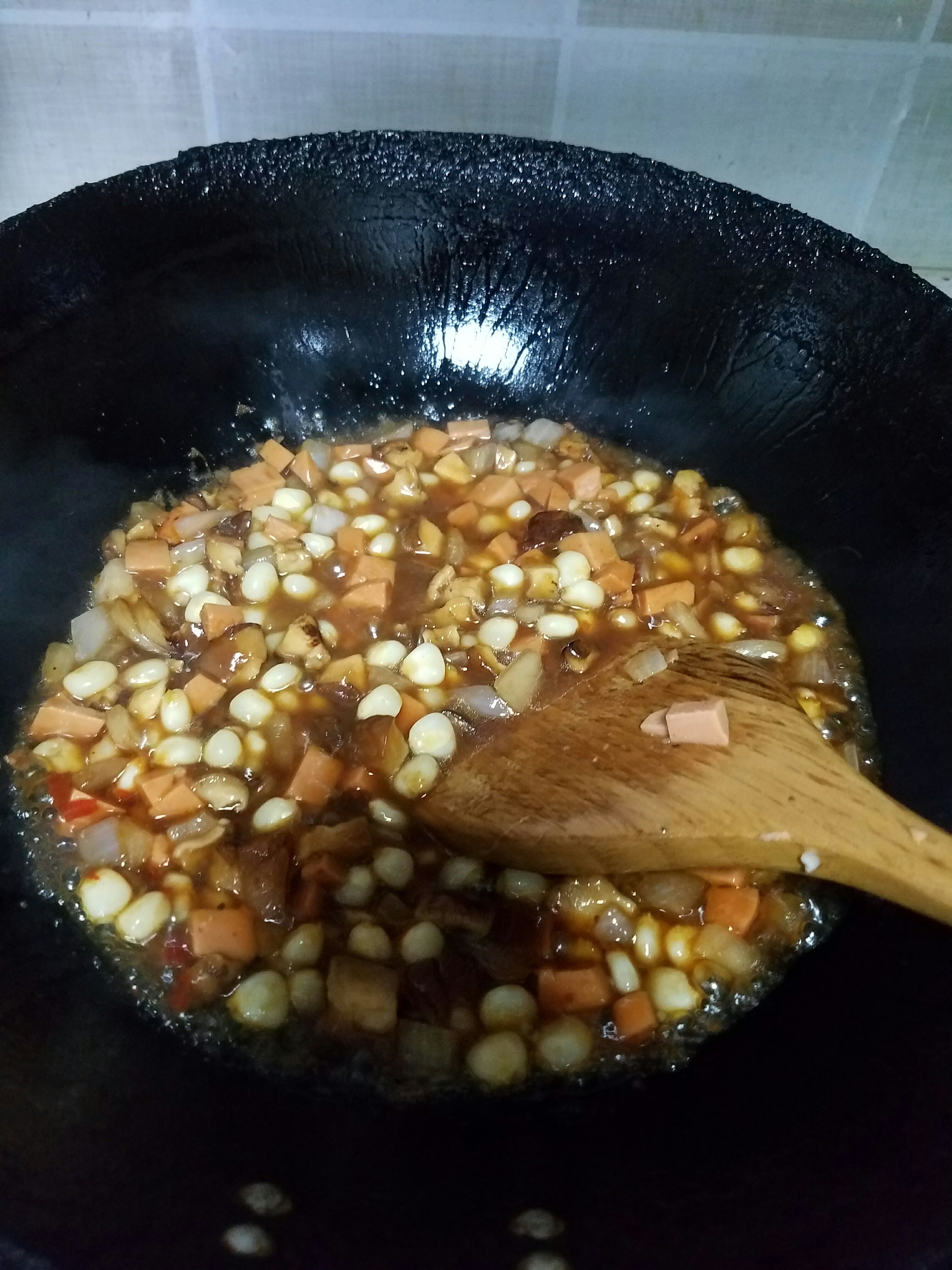 海苔糙米香菇炒飯的做法 步骤7