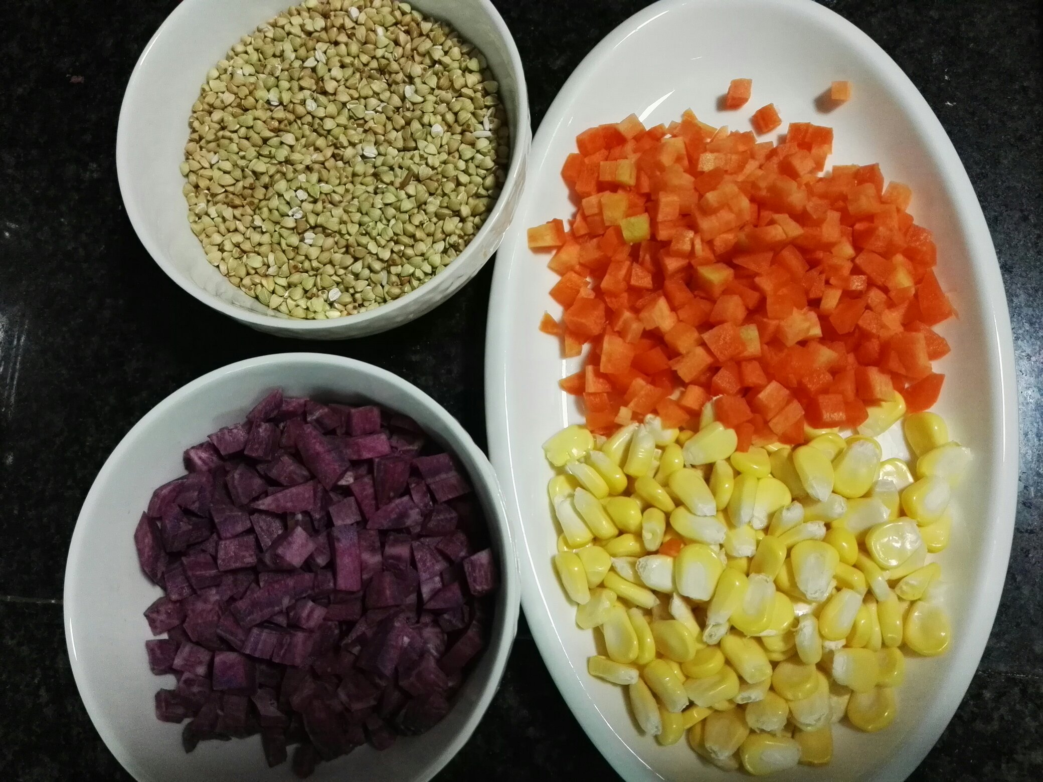 蕎麥紫薯飯的做法 步骤1