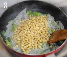 白蘿蔔絲炒黃豆的做法 步骤8