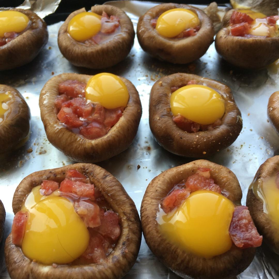 【烤箱版】臘肉香菇蛋的做法 步骤2
