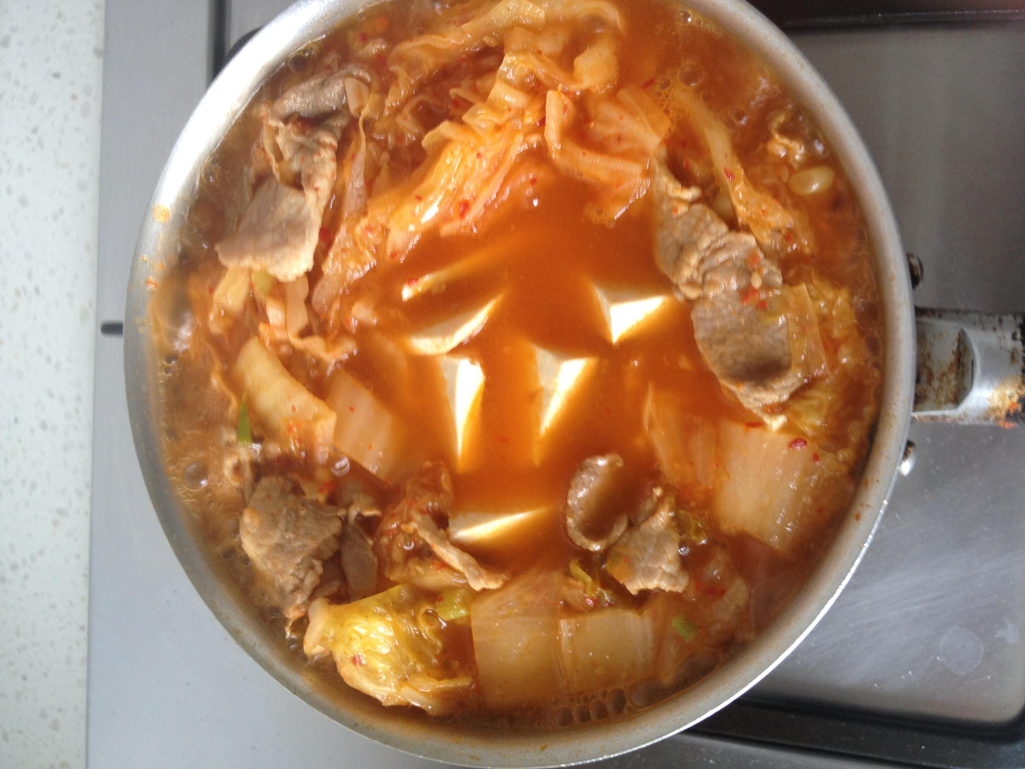 辣白菜豆腐湯的做法 步骤4