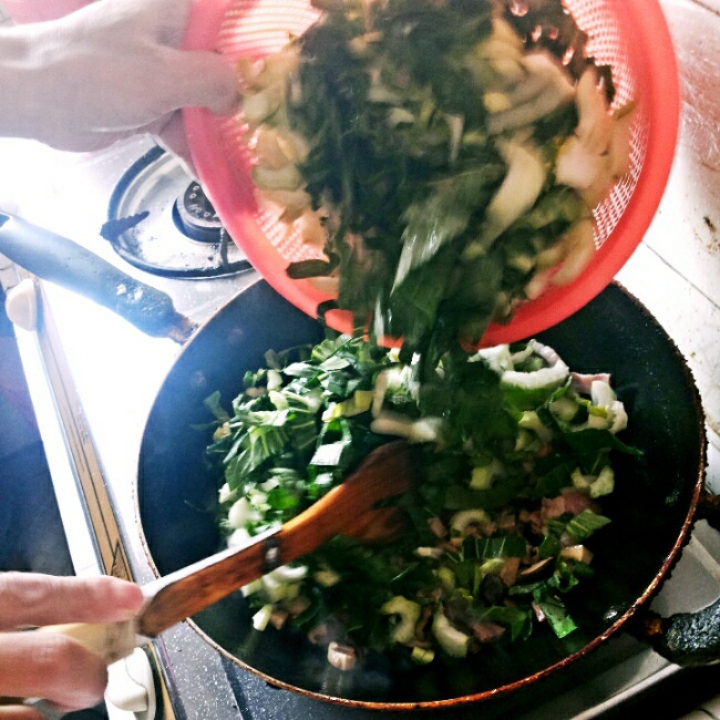 香菇鹹肉青菜飯的做法 步骤8