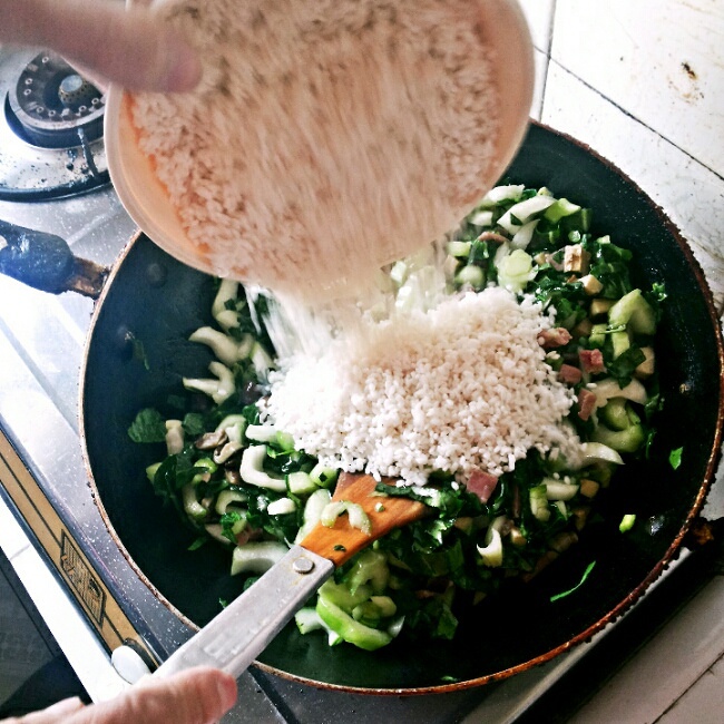 香菇鹹肉青菜飯的做法 步骤9