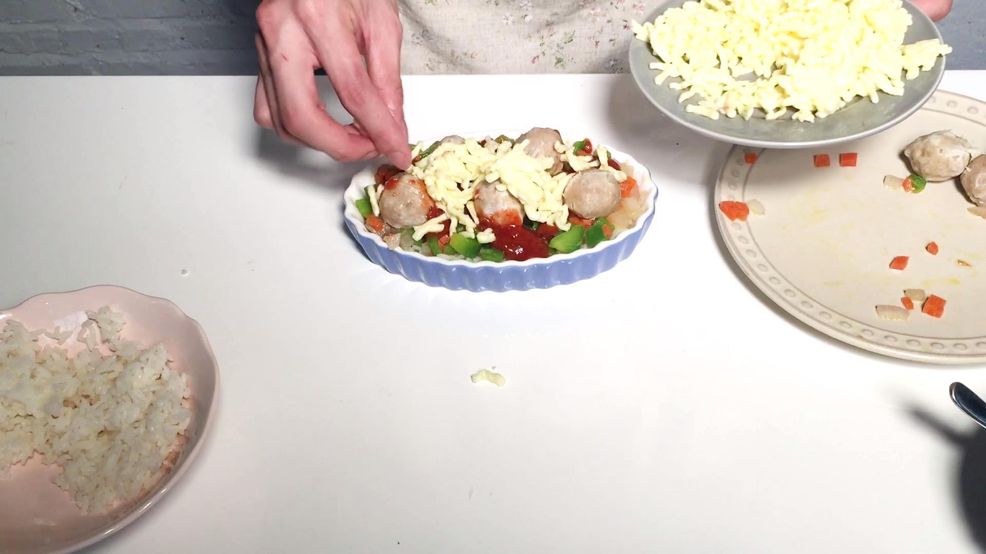 丸子妹廚房 | 快食料理之「芝士肉丸焗飯」的做法 步骤4