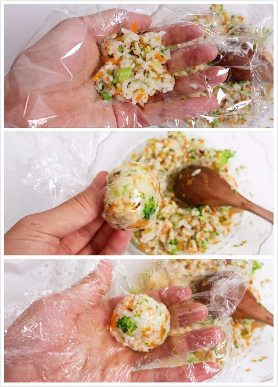寶寶輔食：蝦仁什錦飯糰的做法 步骤8