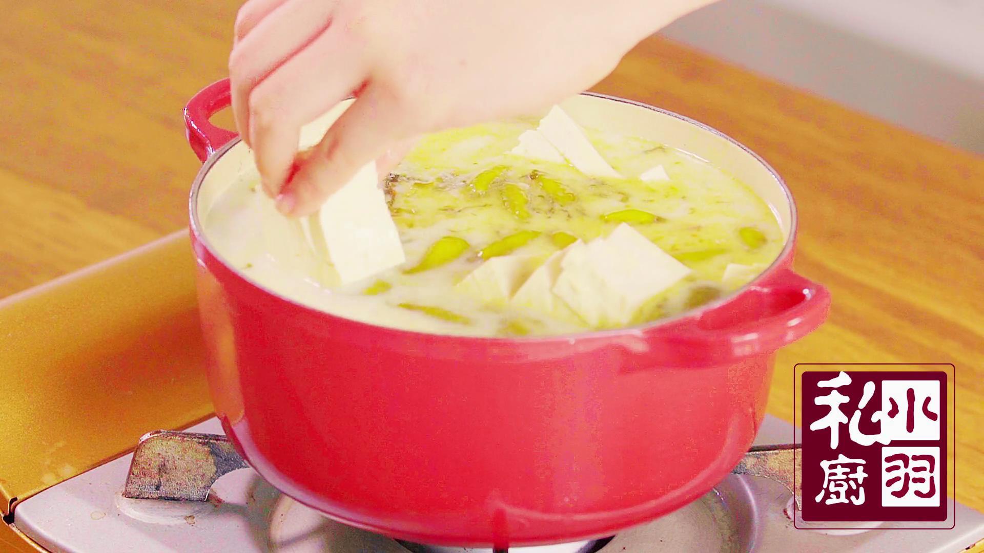 雪菜魚頭豆腐湯的做法 步骤4