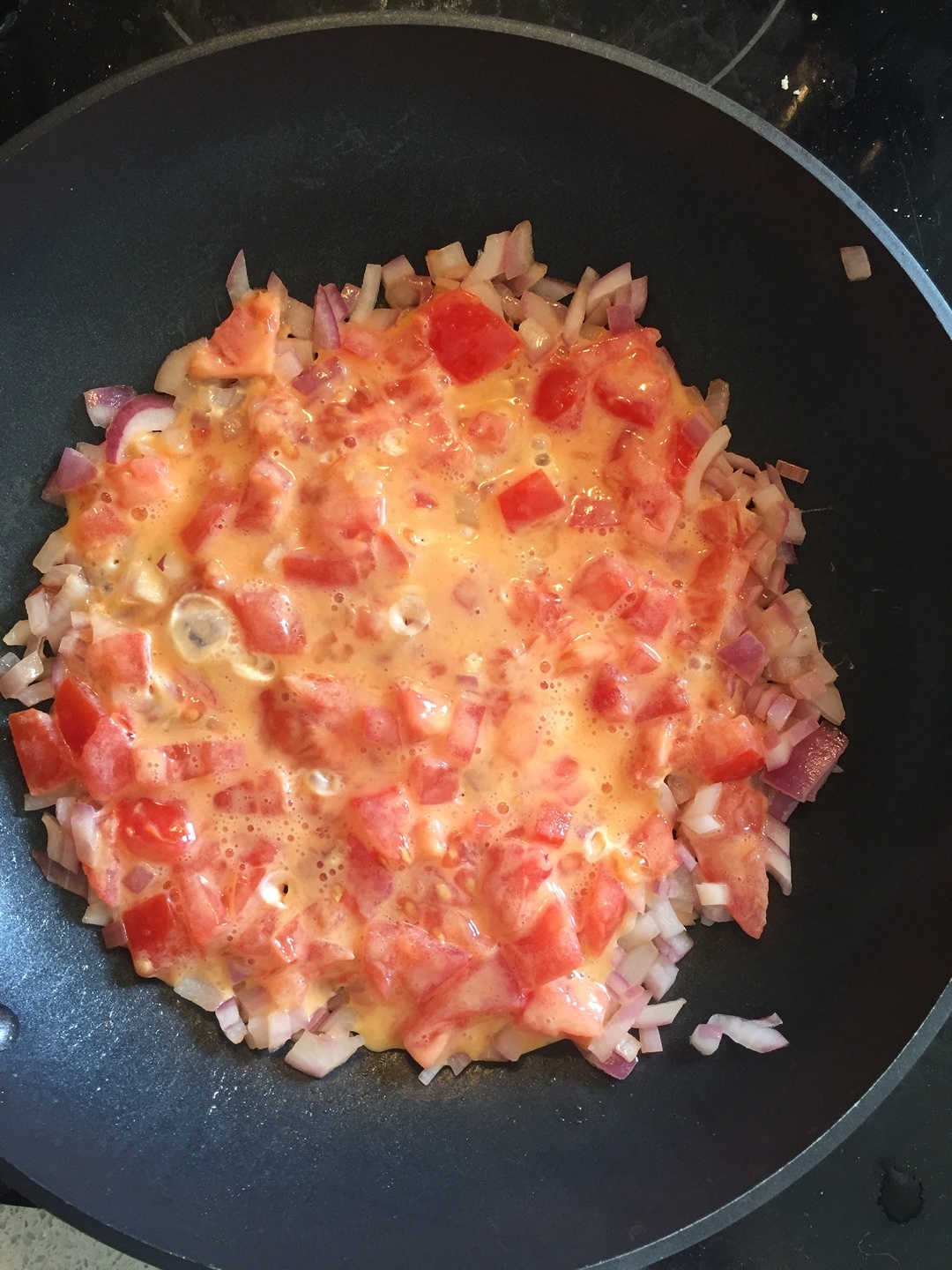 洋蔥番茄雞蛋「餅」的做法 步骤4