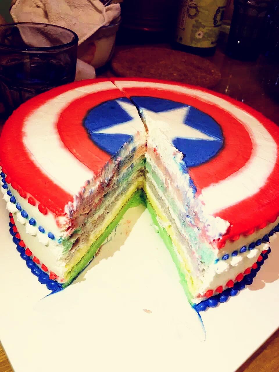 美國隊長創意生日蛋糕的做法 步骤5