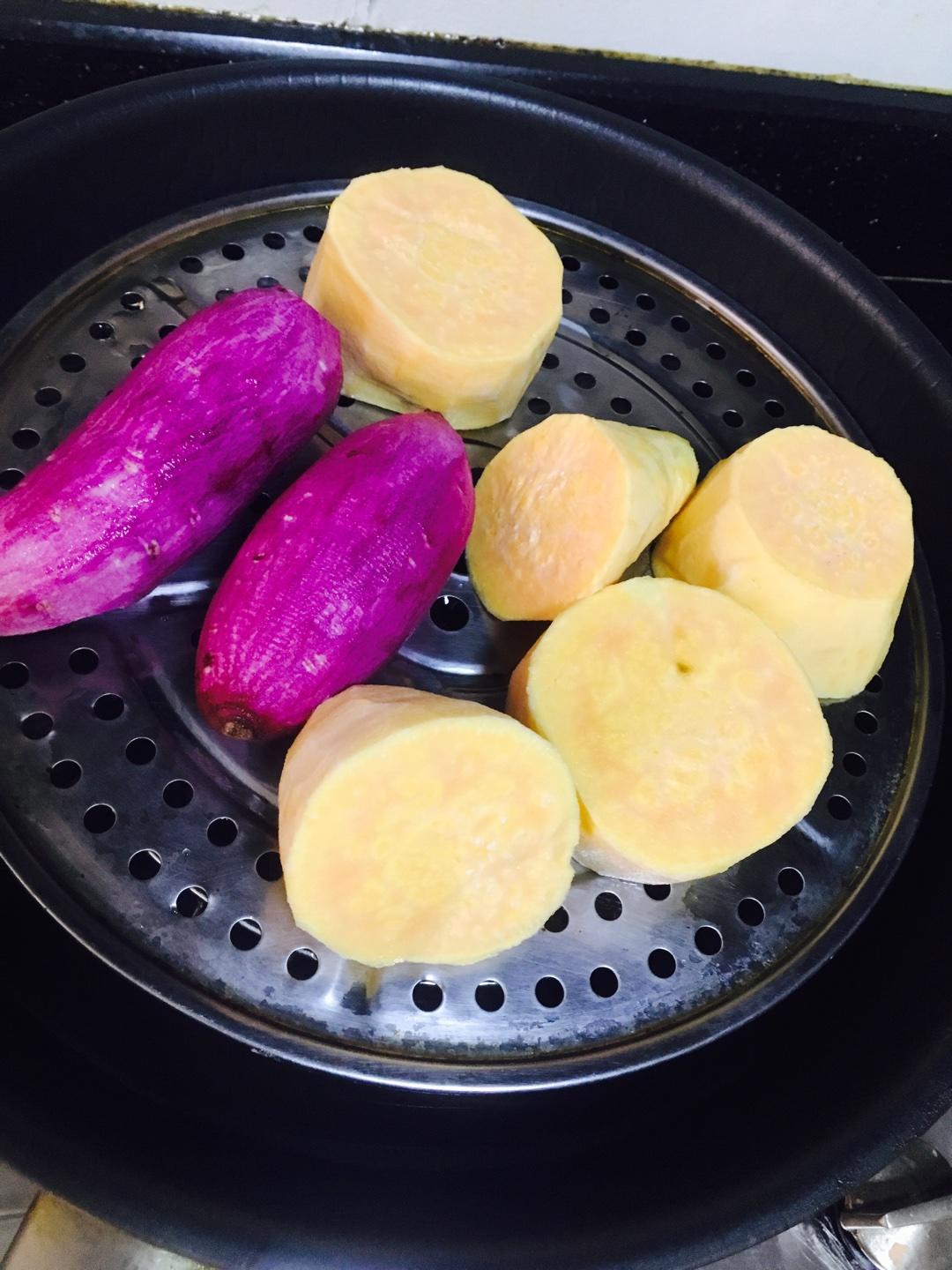 簡易版紫薯冰皮月餅的做法 步骤1