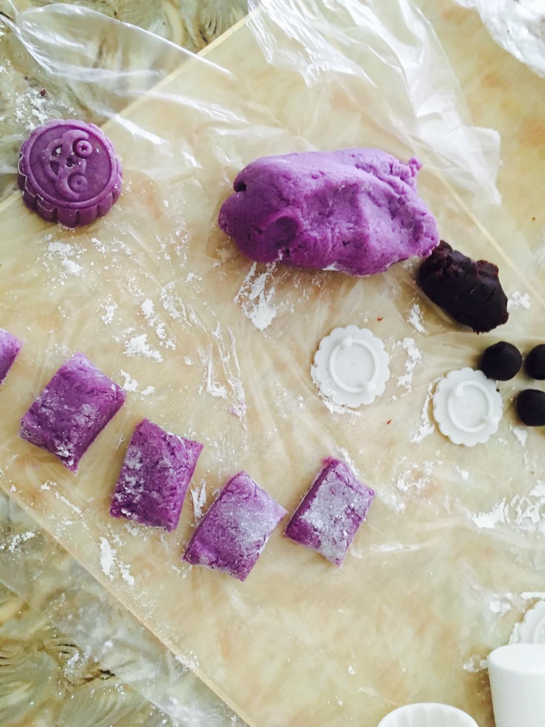 簡易版紫薯冰皮月餅的做法 步骤6