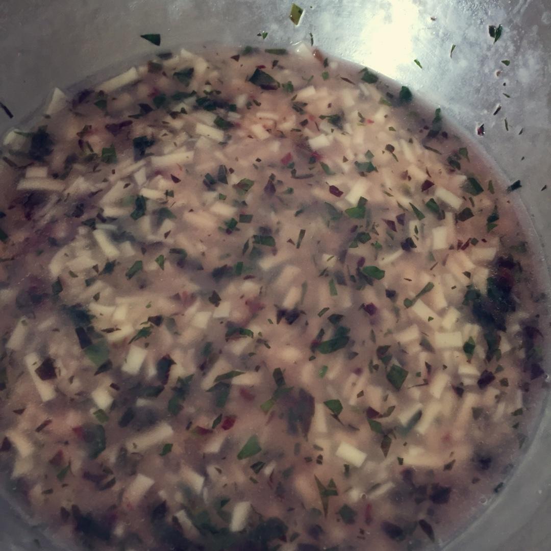莧菜肉湯顆粒面的做法 步骤3