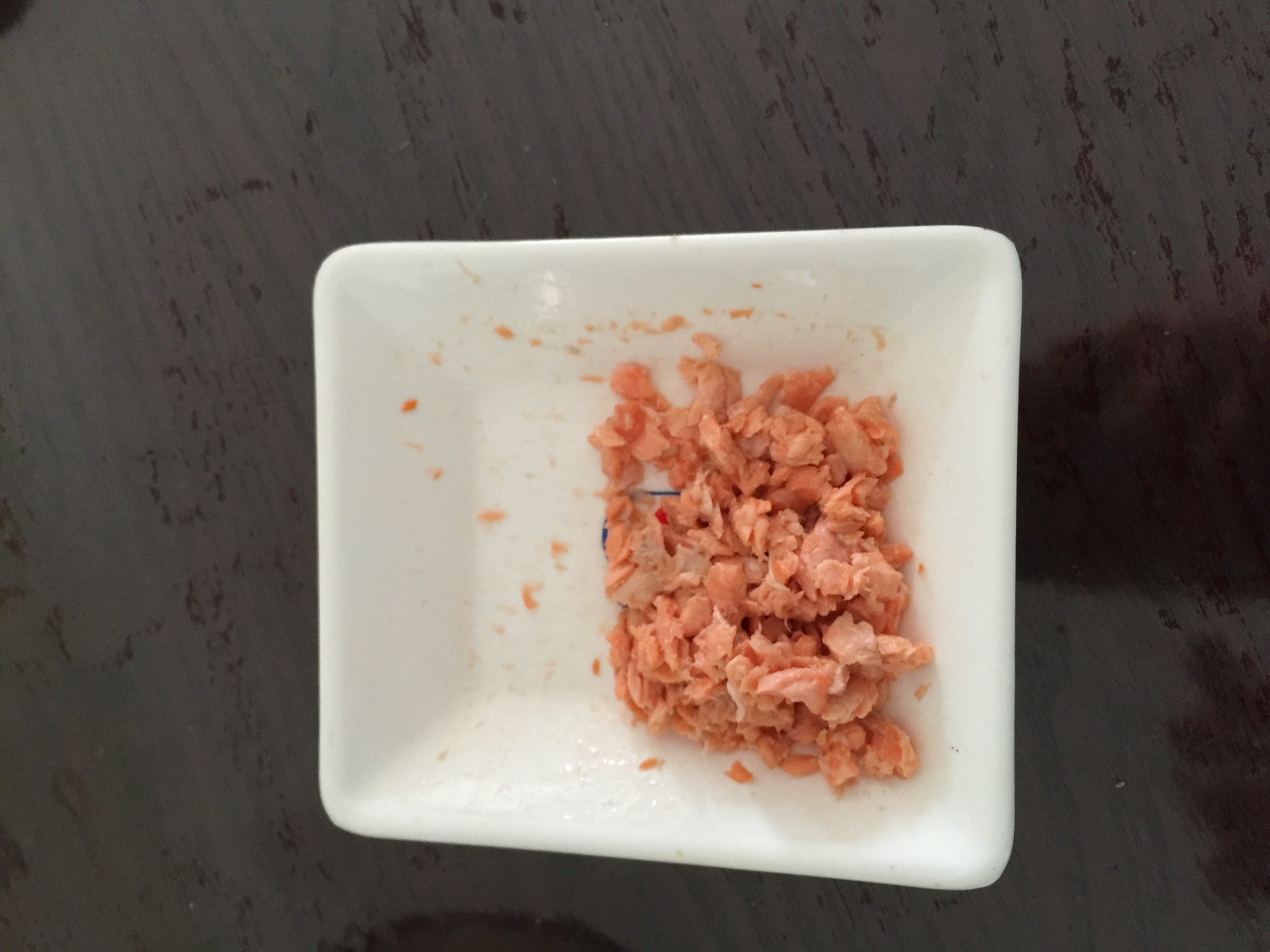 寶寶輔食之菜心三文魚粥的做法 步骤4
