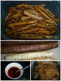 韓式醬牛蒡 醬藕片 醬黑豆的做法 步骤2