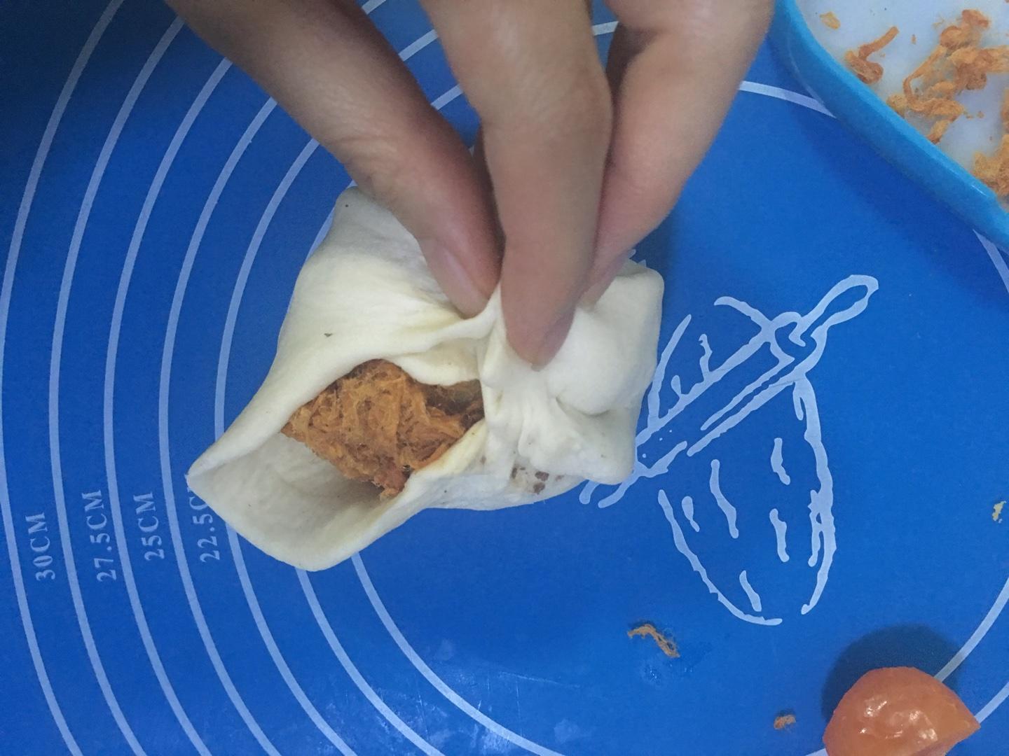 麻薯肉鬆紅豆餅——網紅陷薄皮輕熱量大餅的做法 步骤9