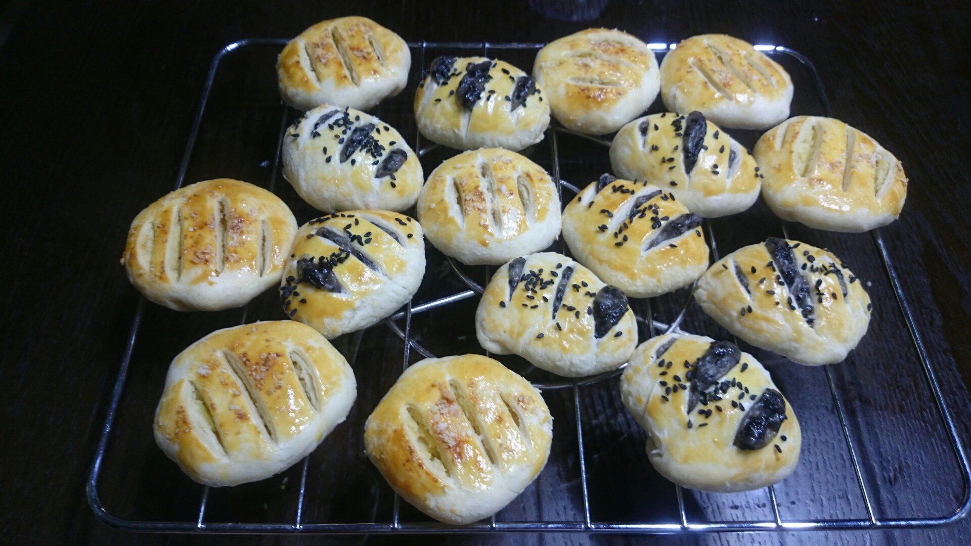 超級酥的老婆餅(傳統糯米餡和奶黃餡)的做法 步骤15