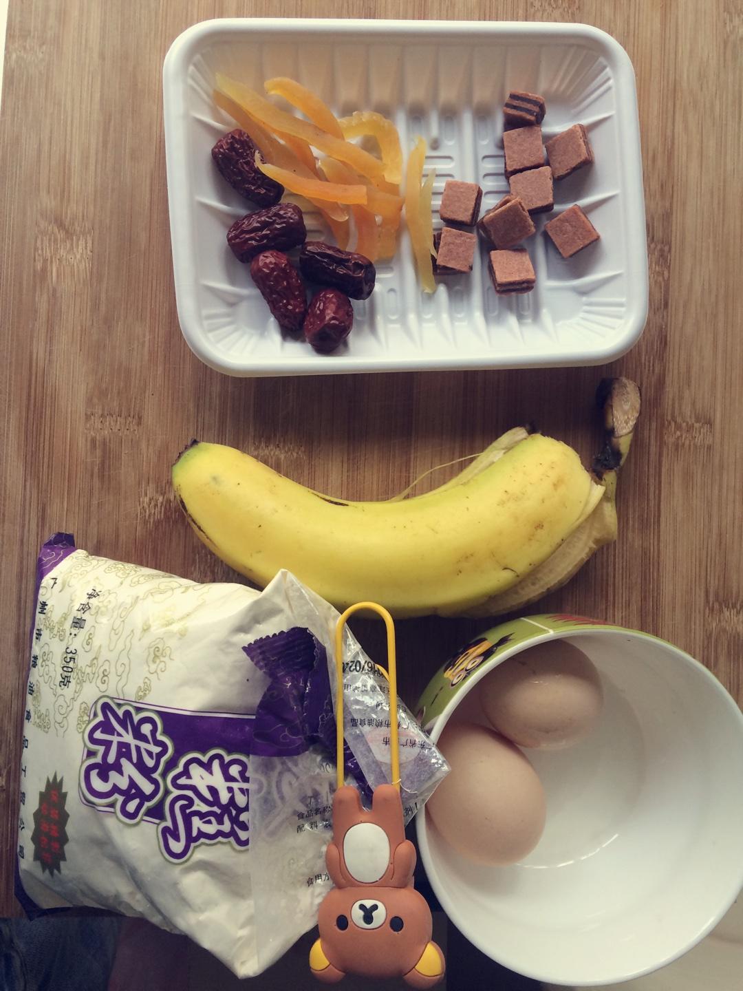 紅棗山楂香蕉鬆餅（自發糕、平底鍋版）的做法 步骤1