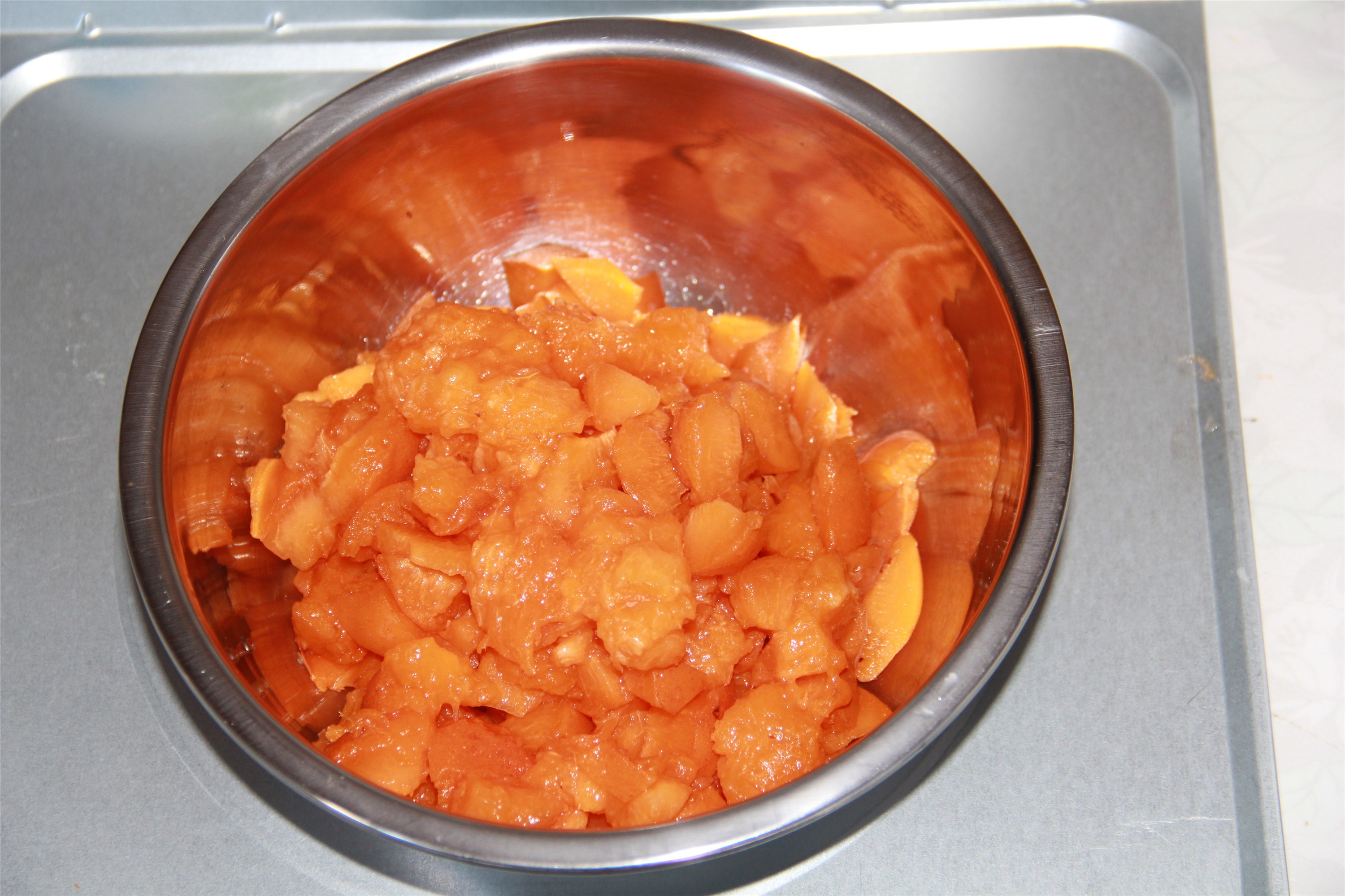 麪包機自制杏子果醬的做法 步骤3