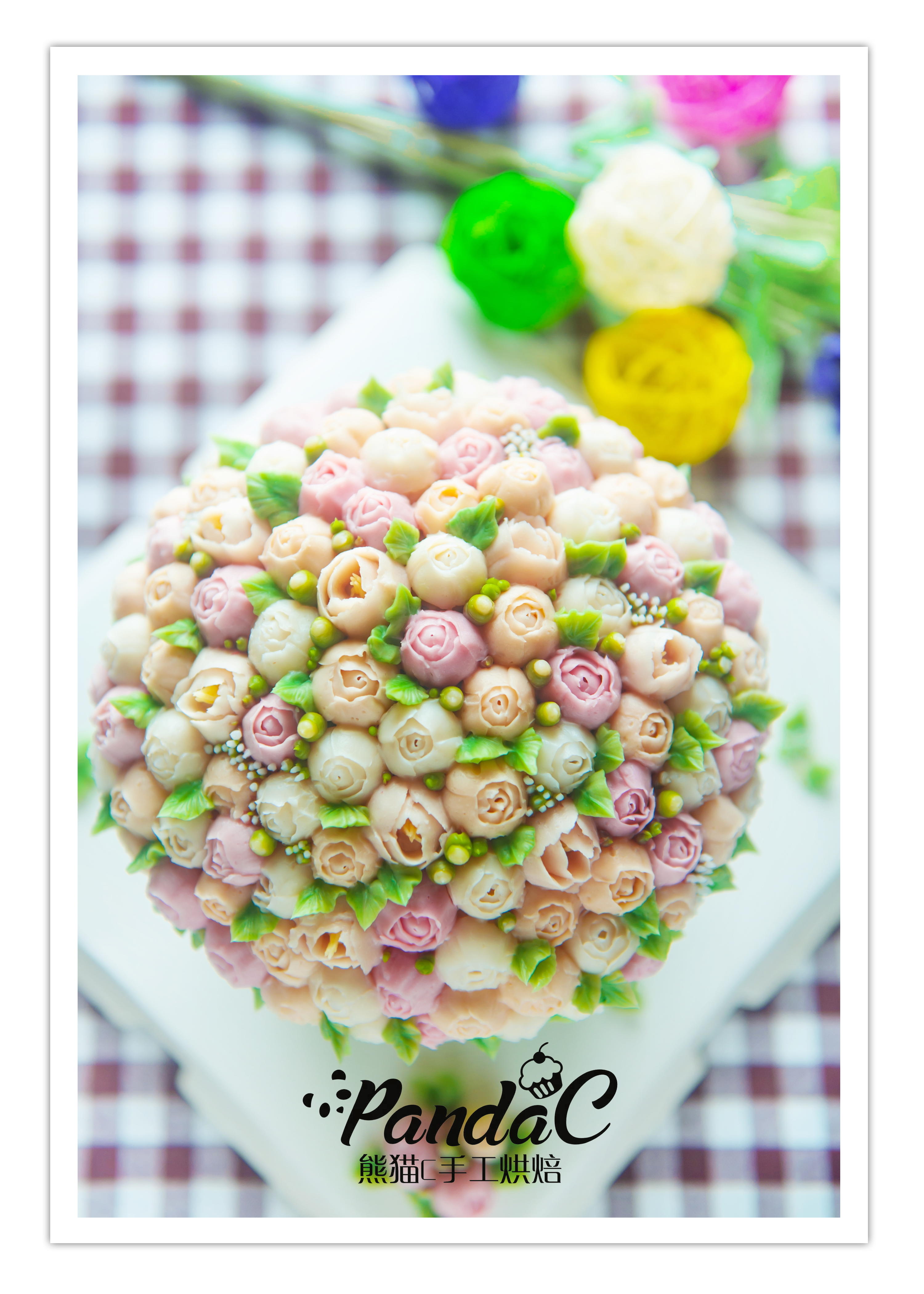 韓式裱花之花束蛋糕的做法 步骤2