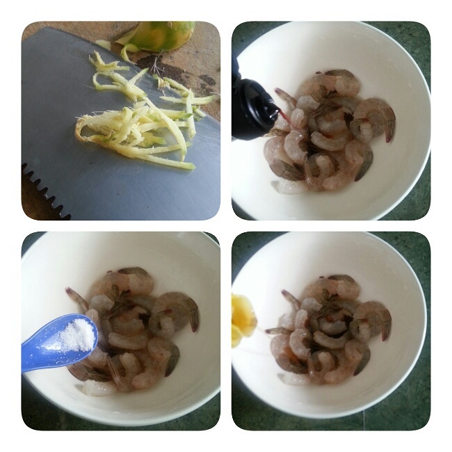 海苔荔枝蒸鮮蝦的做法 步骤6