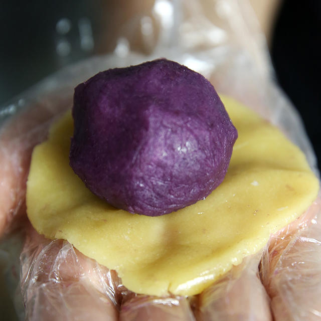 紫薯奶香月餅的做法 步骤12