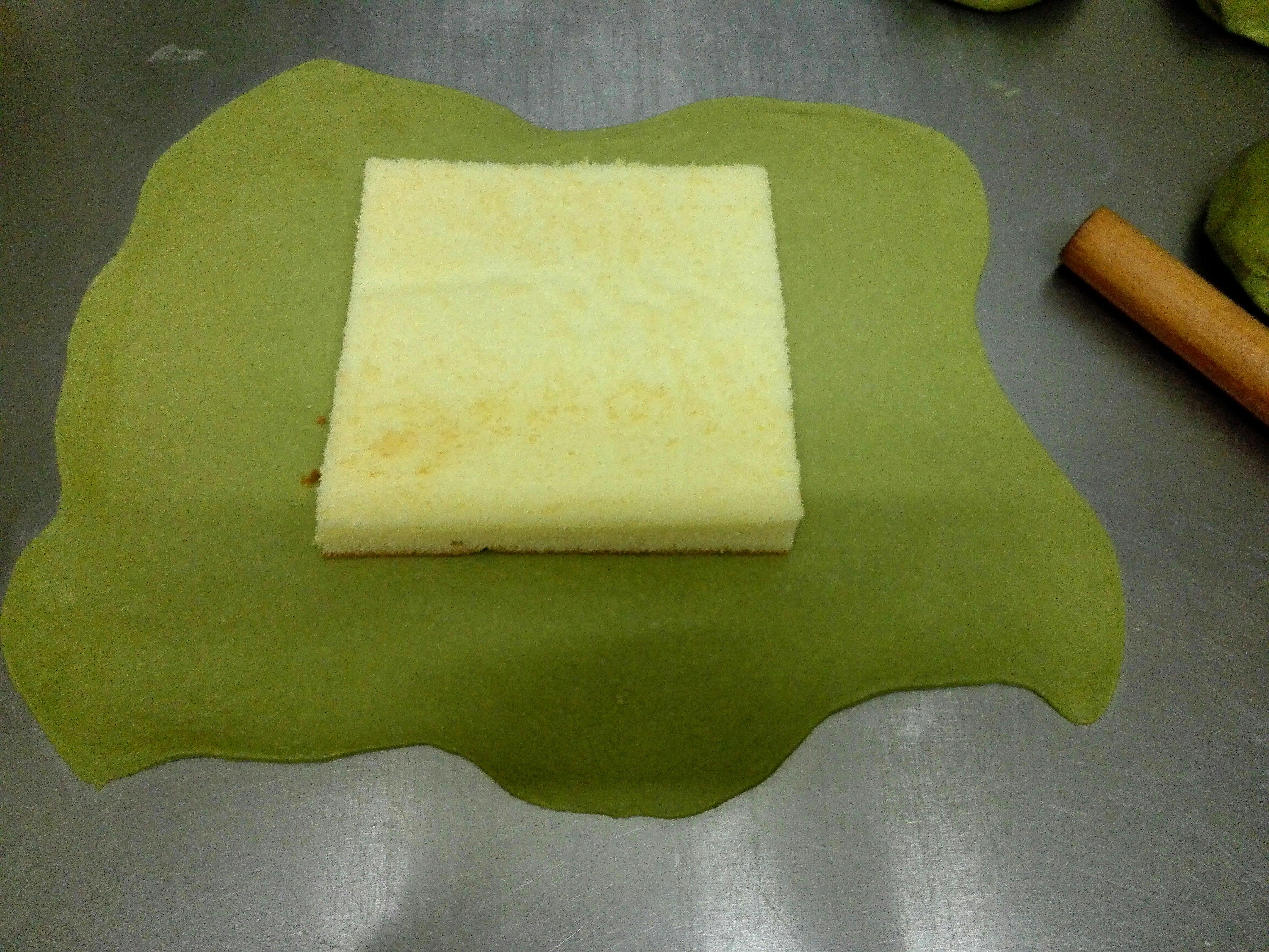 抹茶紅豆麪包（綠鑽土司改良版）的做法 步骤3