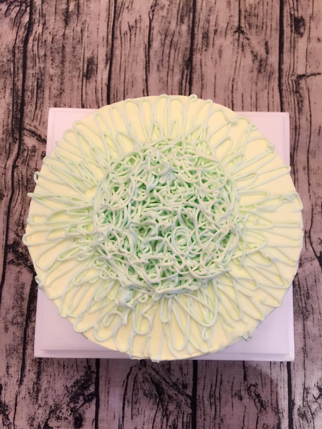 油彩綠漸變奶油蛋糕的做法 步骤6