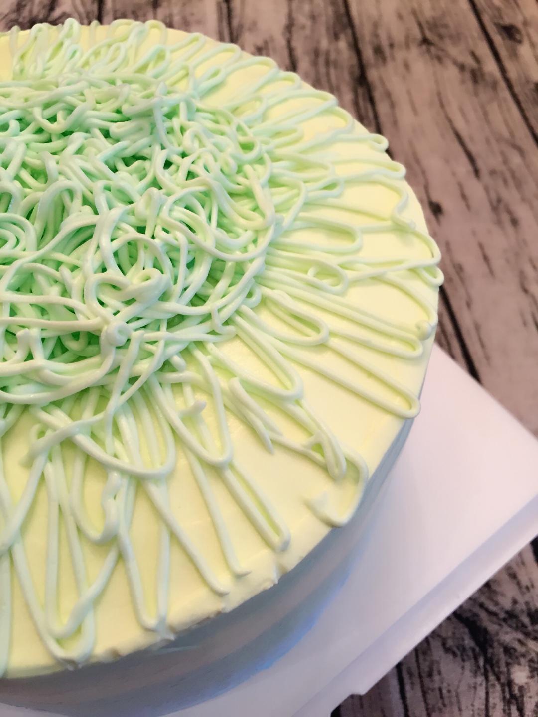 油彩綠漸變奶油蛋糕的做法 步骤7