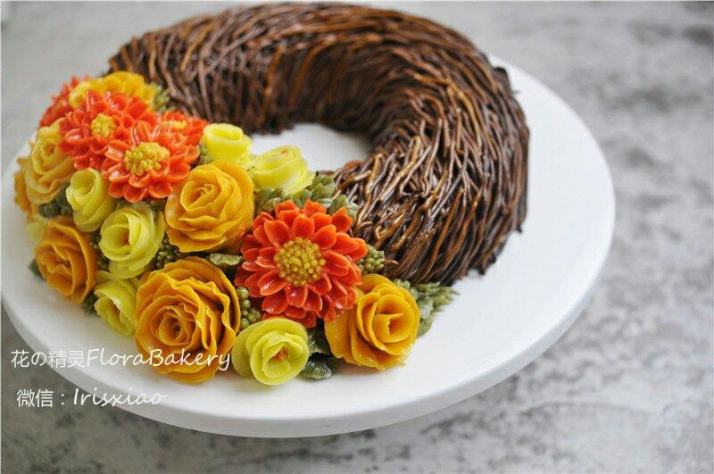 秋日繁花韓式裱花蛋糕的做法 步骤2