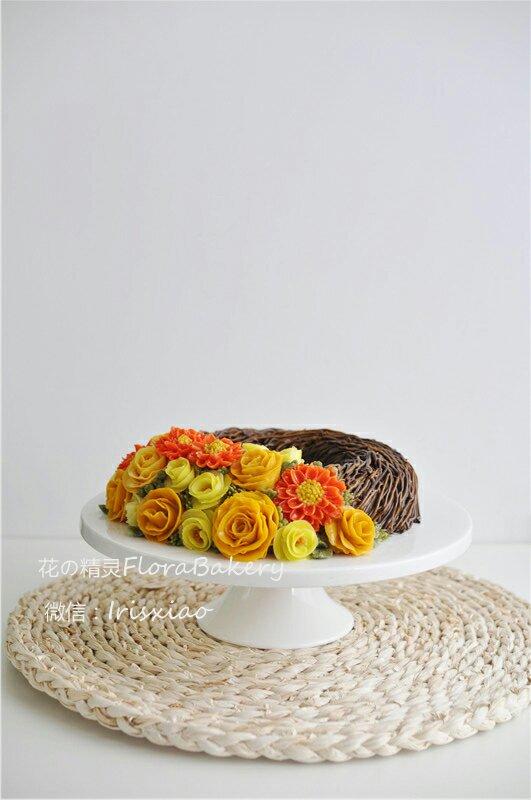 秋日繁花韓式裱花蛋糕的做法 步骤3